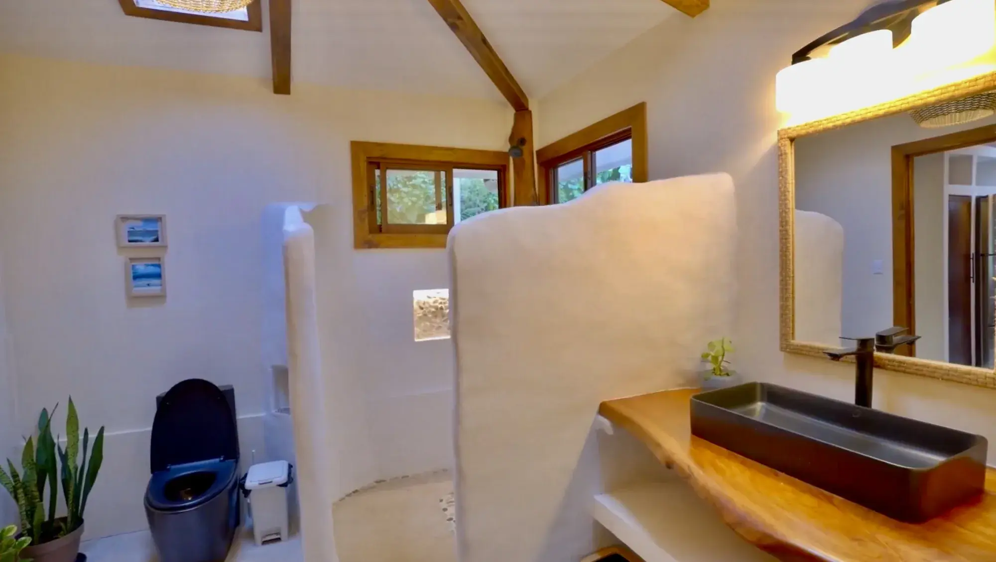 Guest bathroom in the renovated main residence of the Costa Rica estate