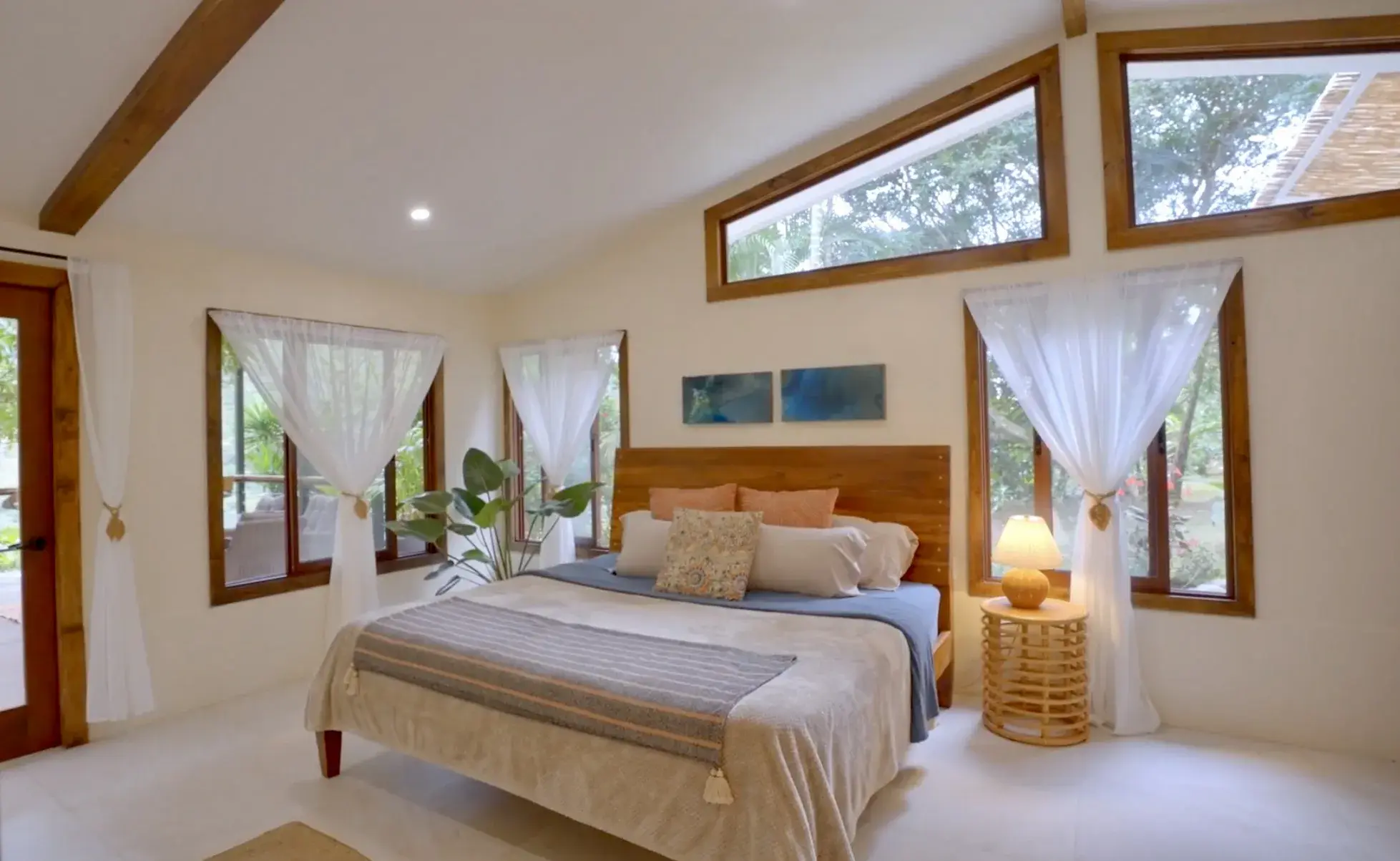 Master suite with garden views in the renovated Costa Rica luxury home