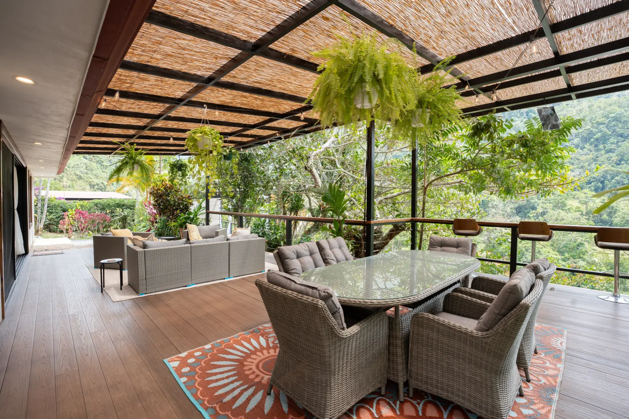 Sunset from the main deck of the Costa Rica mountain estate
