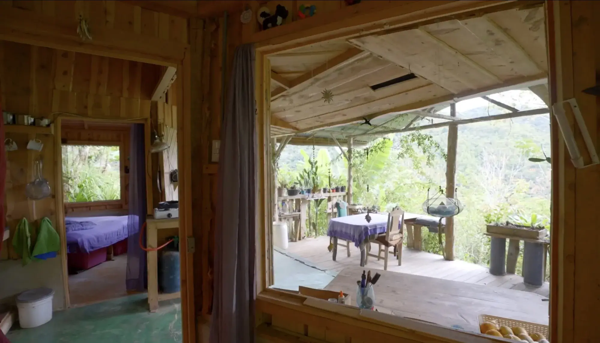 Rustic wood guest casita at the Costa Rica retreat property