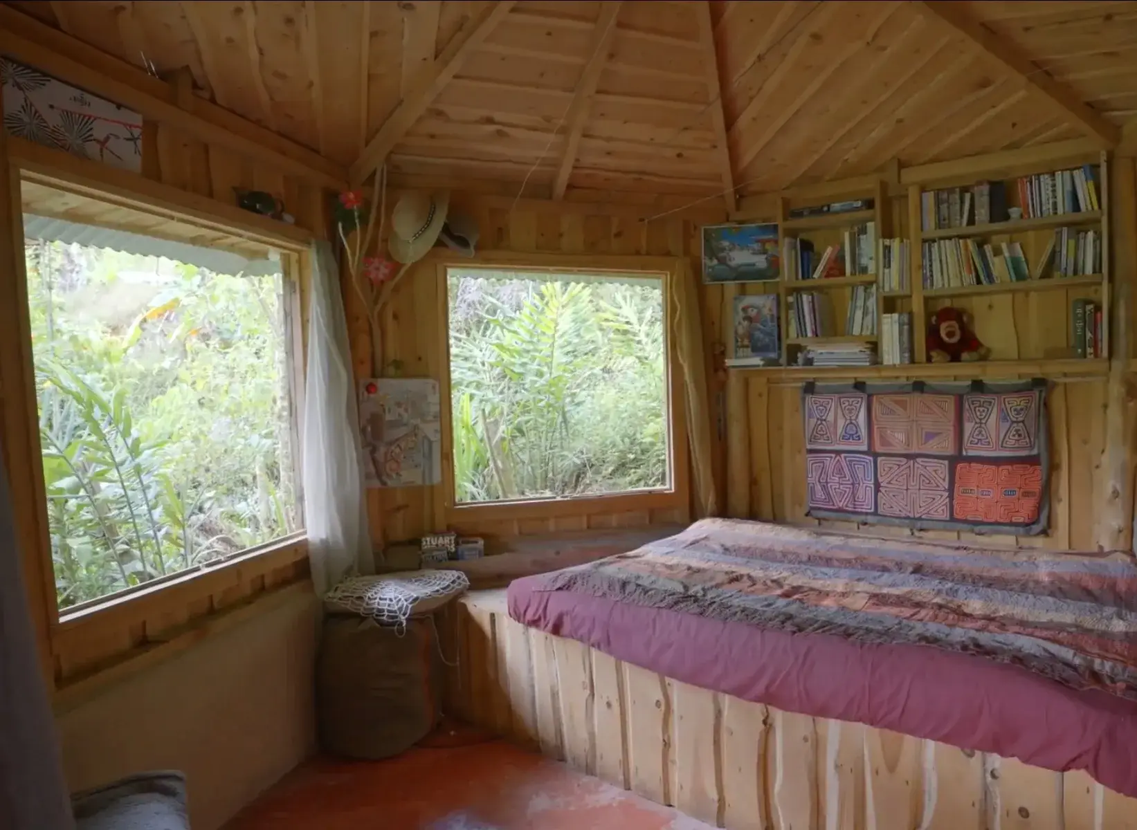 Guest casita living area at the Costa Rica mountain estate
