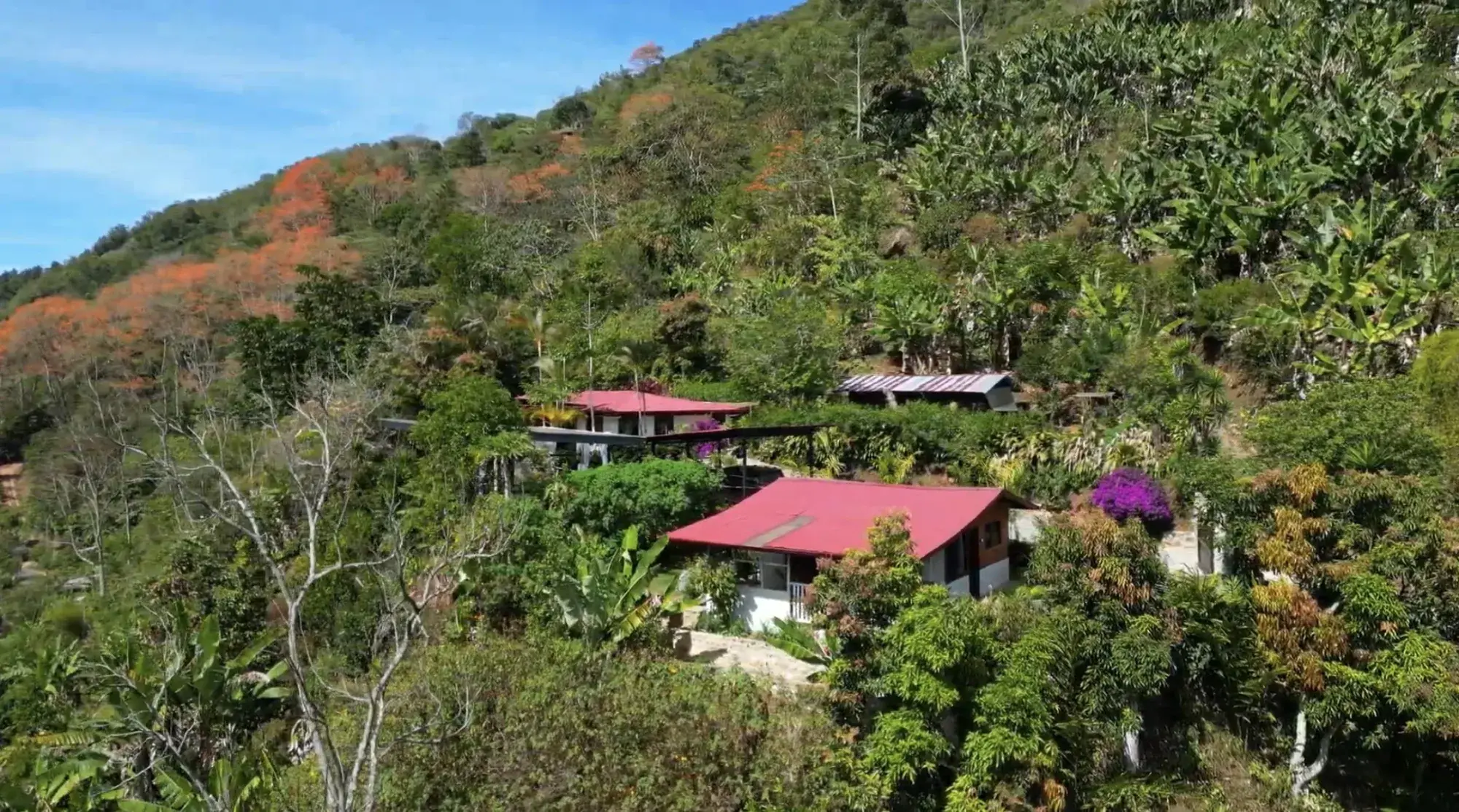 Aerial view of the two bedroom guest casita at the Costa Rica mountain estate